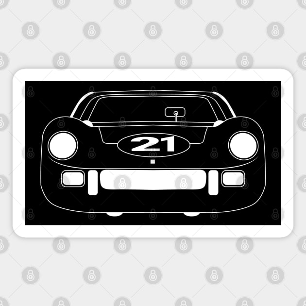 Ferrari 250P White Outline Magnet by kindacoolbutnotreally